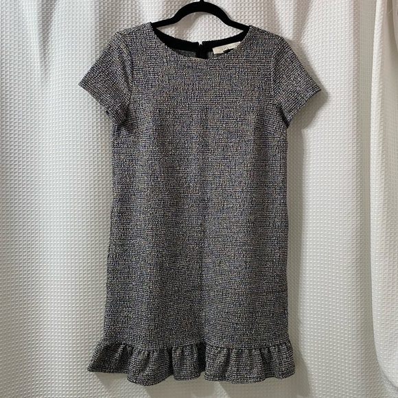 NWT LOFT Petite Rainbow Boucle Flounce Mini Dress - Picture 1 of 6